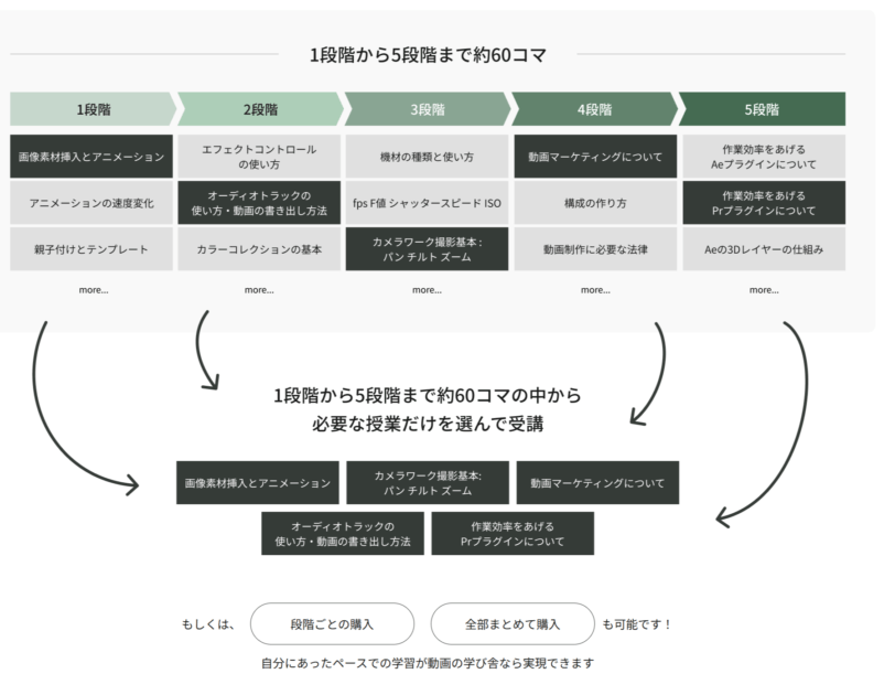 動画の学び舎　授業カリキュラム